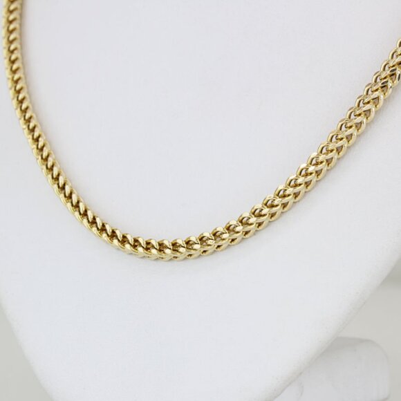 10KYG 16.25inch Franco Link Choker Chain/Necklace 3.5mm - Picture 2 of 3